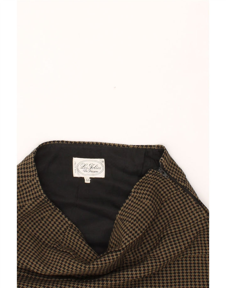 VINTAGE Womens Pencil Skirt IT 44 Medium W28  Khaki Houndstooth Vintage Vintage and Second-Hand Vintage from Messina Hembry 