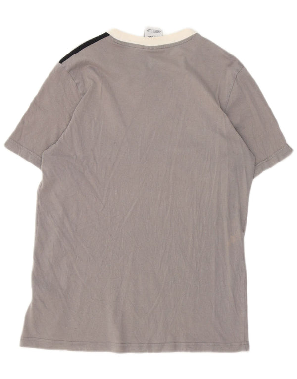 Adidas Herre T-Shirt Top Lille Grå Colourblock Bomuld