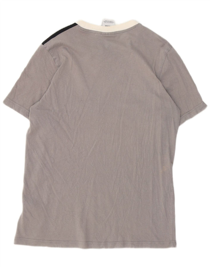 Adidas Herre T-Shirt Top Lille Grå Colourblock Bomuld