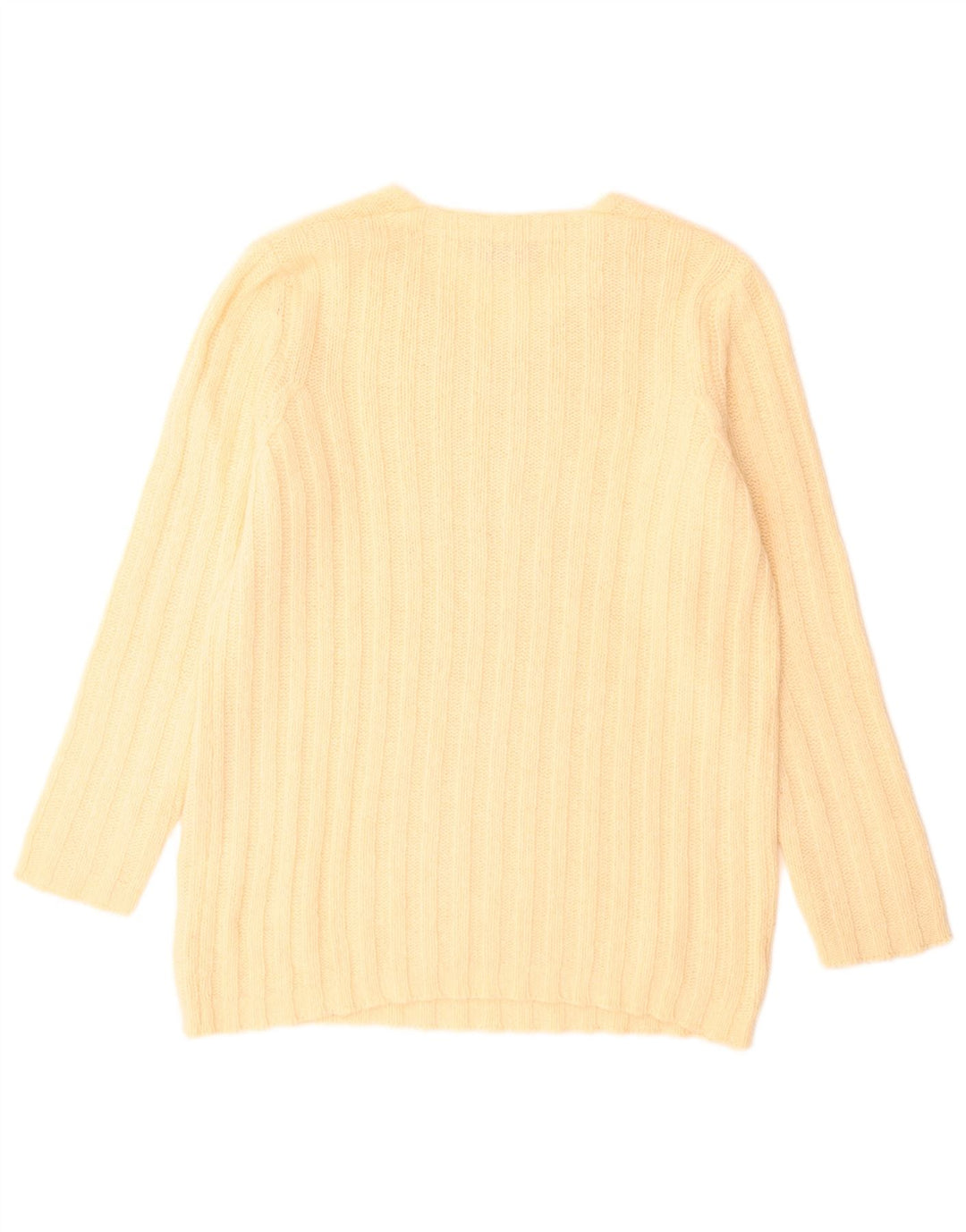 Stefanel Dame V-hals sweater UK 14 Stor Gul