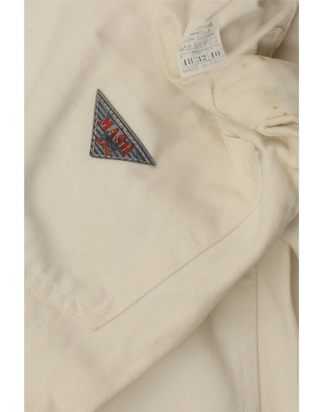 Mash Herre Tapered Jeans IT 48 Medium W32 L33 Hvid Bomuld