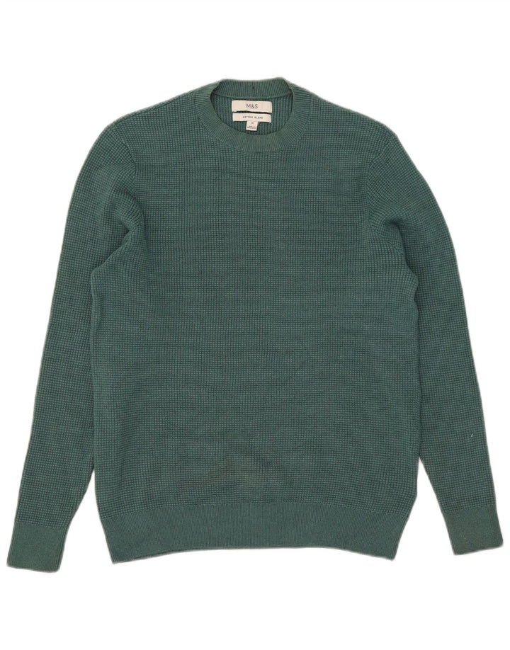 Marks & Spencer Herre sweater med rund hals, mellemgrøn polyester