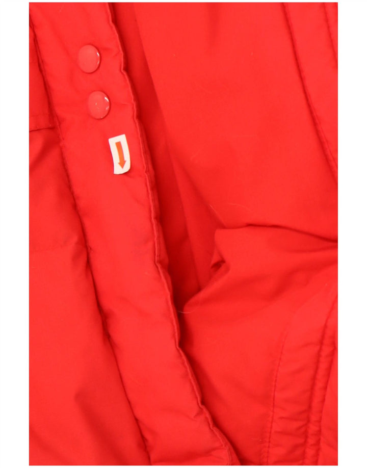 Vintage oversize polstret frakke til kvinder EU 36/38 Lille rød polyester