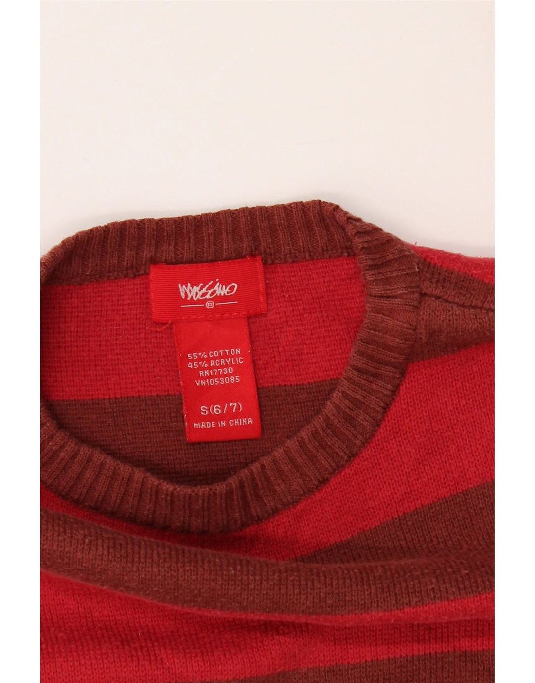 MOSSIMO Girls Boat Neck Jumper Sweater 6-7 Years Small  Red Striped Vintage Mossimo and Second-Hand Mossimo from Messina Hembry 