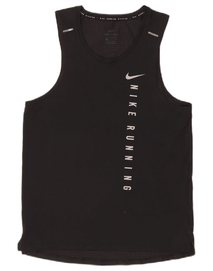 Nike herre Dri Fit grafisk vest top lille sort polyester