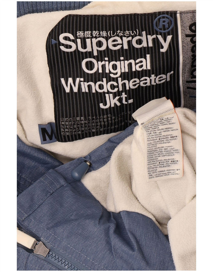 Superdry Graphic Windbreaker Jacket til kvinder UK 14 Medium Blue