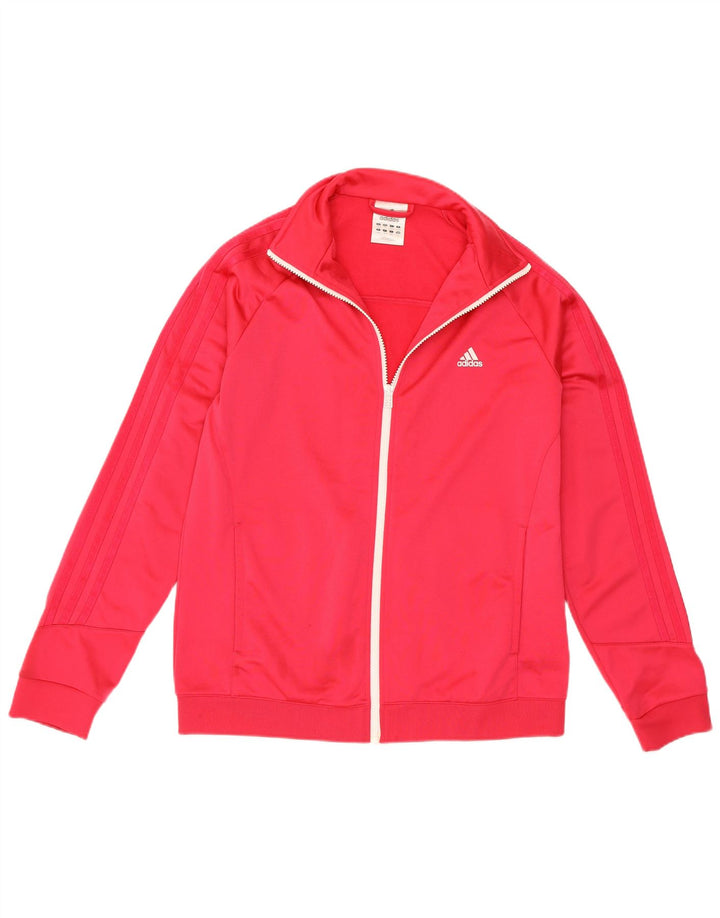 Adidas træningsdragt topjakke til kvinder UK 16/18 Stor Pink Polyester