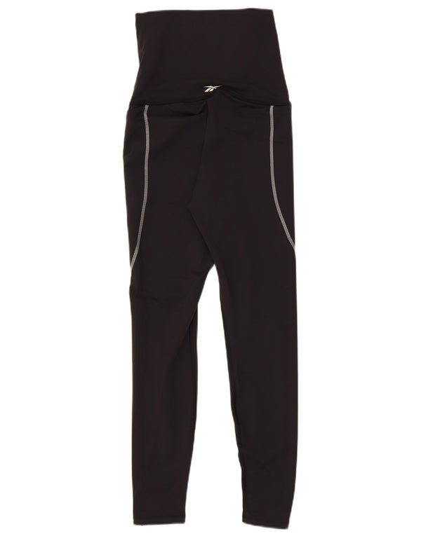 Reebok Womens Speedwick High Waist Leggings UK 8/10 Small Black Polyamide