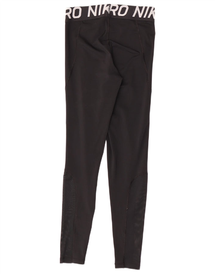Nike Dame Dri Fit Grafiske Leggings UK 14 Medium Sort