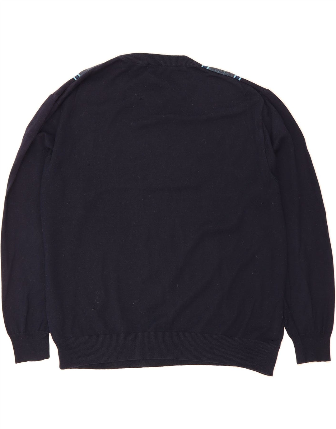MONTECHIARO Mens Crew Neck Jumper Sweater IT 56 2XL Navy Blue Vintage Montechiaro and Second-Hand Montechiaro from Messina Hembry 
