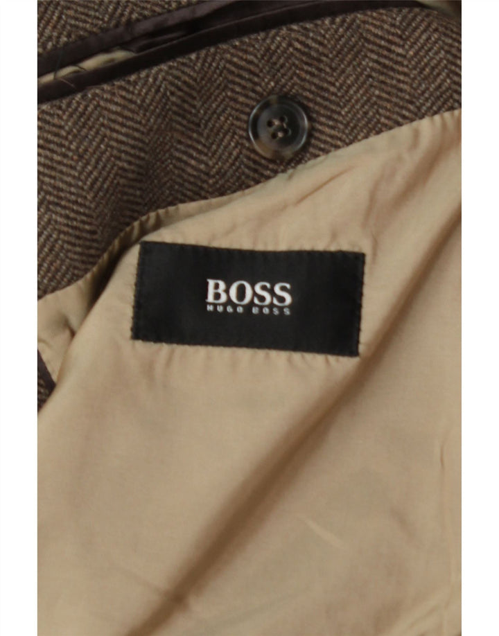 Hugo Boss Herre Overfrakke UK 40 Stor brun sildeben