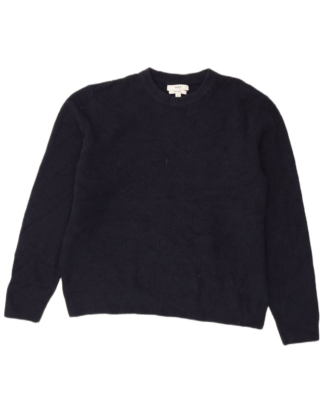 Marks & Spencer Herre sweater med rund hals, stor marineblå akryl