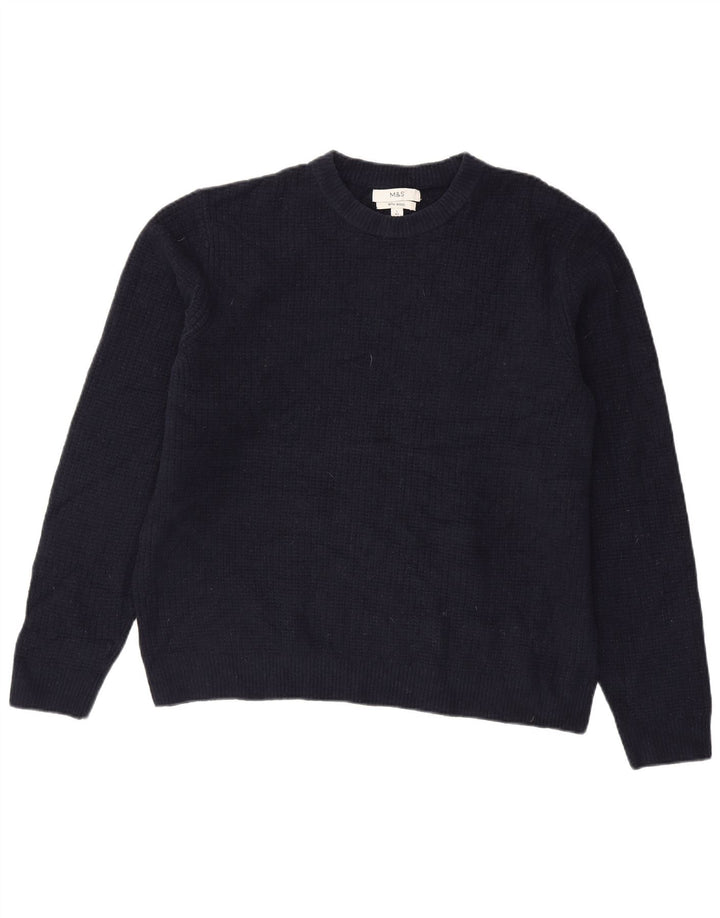 Marks & Spencer Herre sweater med rund hals, stor marineblå akryl
