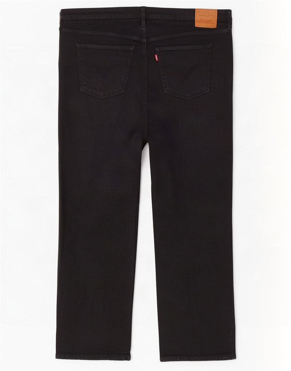 Levi's Dame Ribcage Højtaljede Lige Jeans US 20 3XL W40 L27 Sort