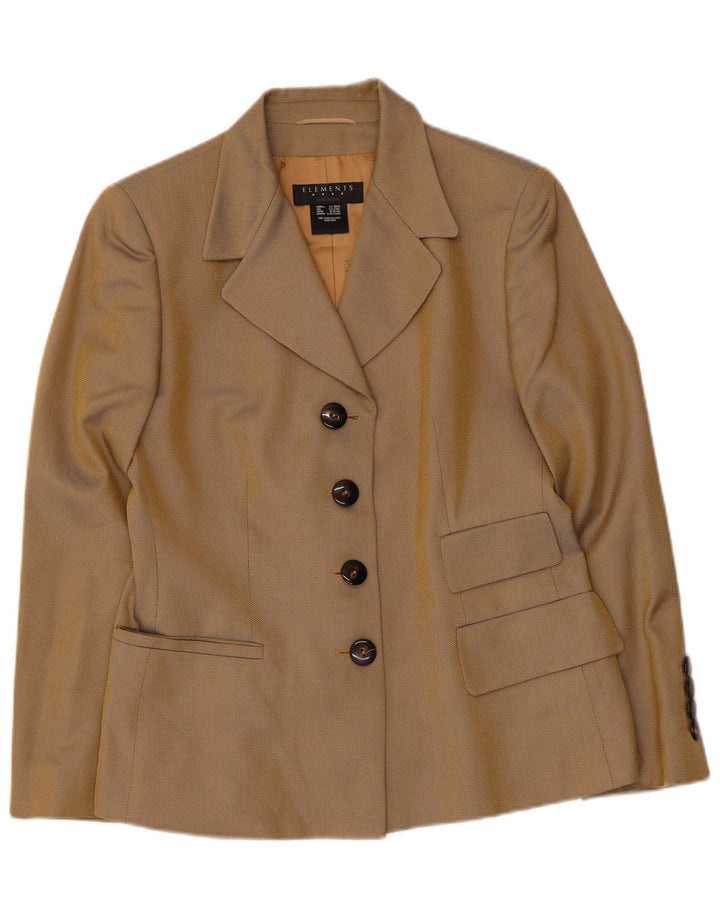 Escada Dame Elements Blazer Jacket UK 12 Medium Beige Sildeben
