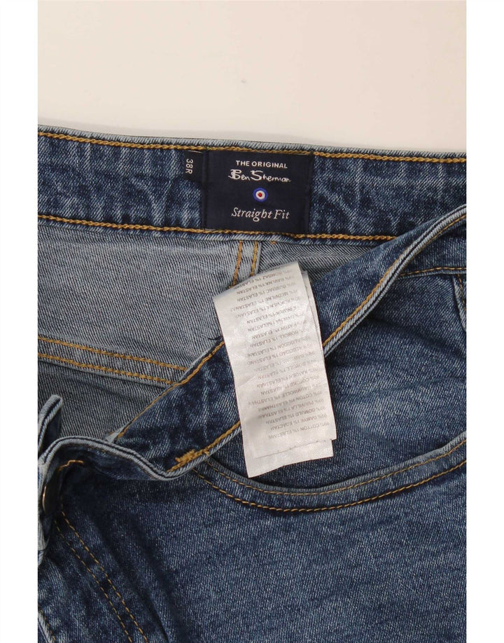 Ben Sherman Straight Jeans til mænd W38 L31 Blå Bomuld