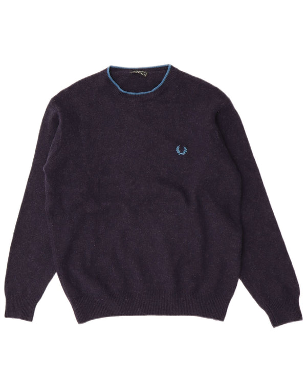 Fred Perry drenge sweater med rund hals 13-14 år marineblå uld