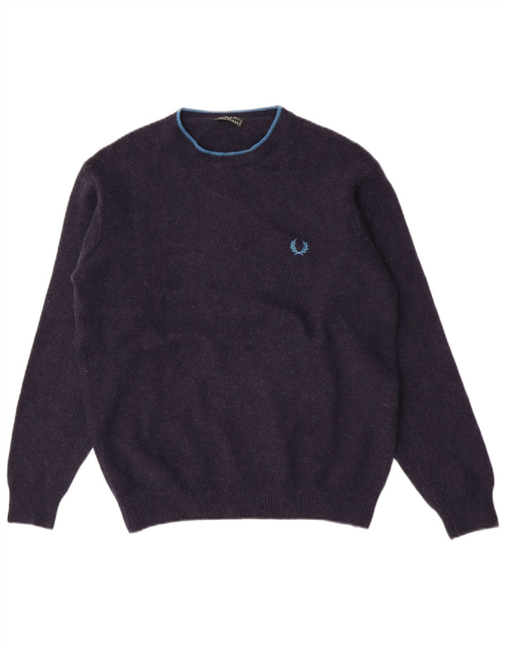 Fred Perry drenge sweater med rund hals 13-14 år marineblå uld