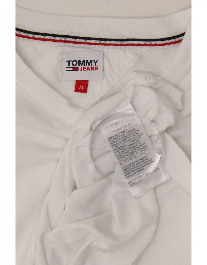 TOMMY HILFIGER Womens T-Shirt Top UK 14 Medium White Cotton Vintage Tommy Hilfiger and Second-Hand Tommy Hilfiger from Messina Hembry 