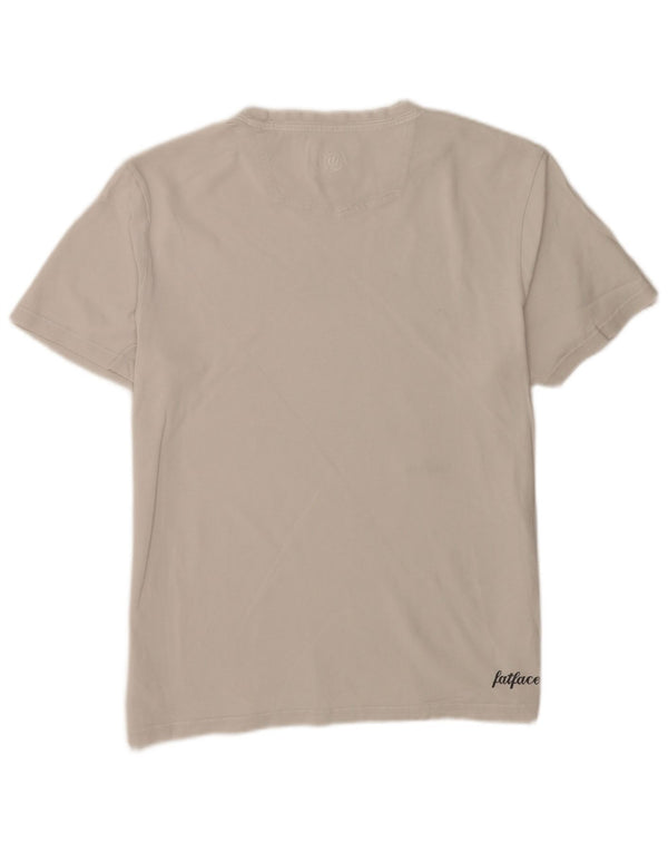 Fat Face Herre grafisk T-shirt Top Medium Hvid Bomuld