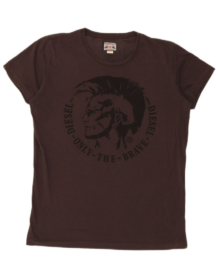 Diesel Herre Grafisk T-Shirt Top Medium Sort