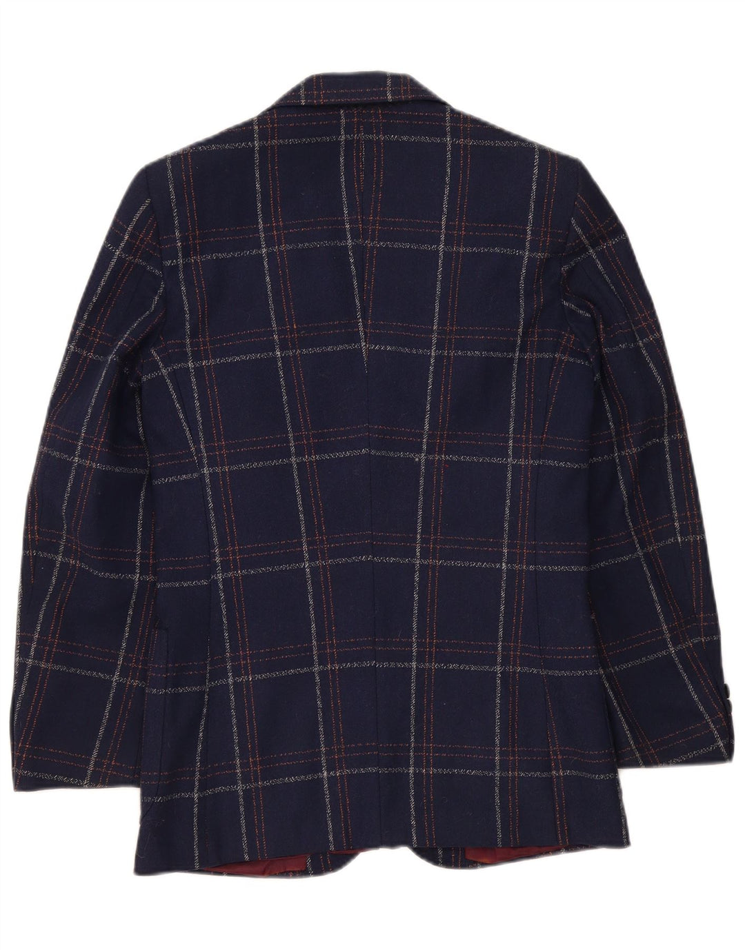 Vintage Herre 2-knaps blazerjakke UK 36 Small Navy Blue Plaid Classic