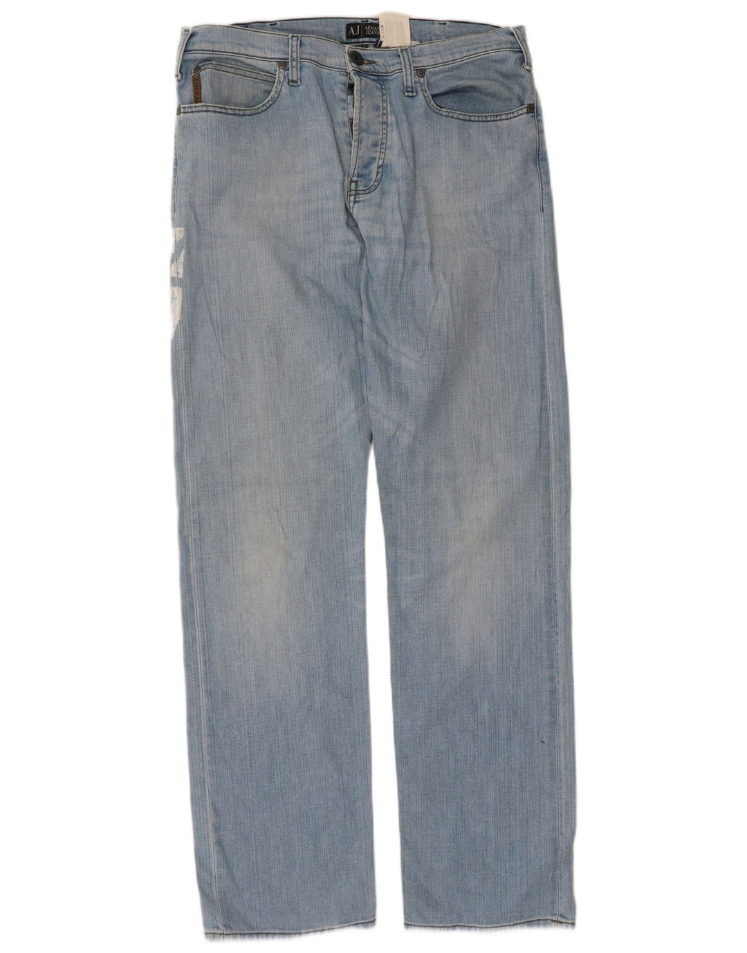 Armani Herre Graphic Straight Jeans W36 L33 Blå Bomuld