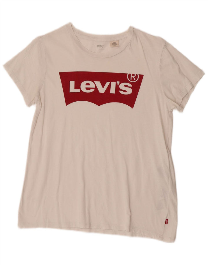 Levi's Grafisk T-shirt top til kvinder DK 10 Lille hvid bomuld