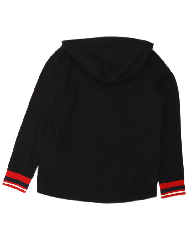 Tommy Hilfiger Grafisk hættetrøje til kvinder UK 14 Medium Sort Colourblock