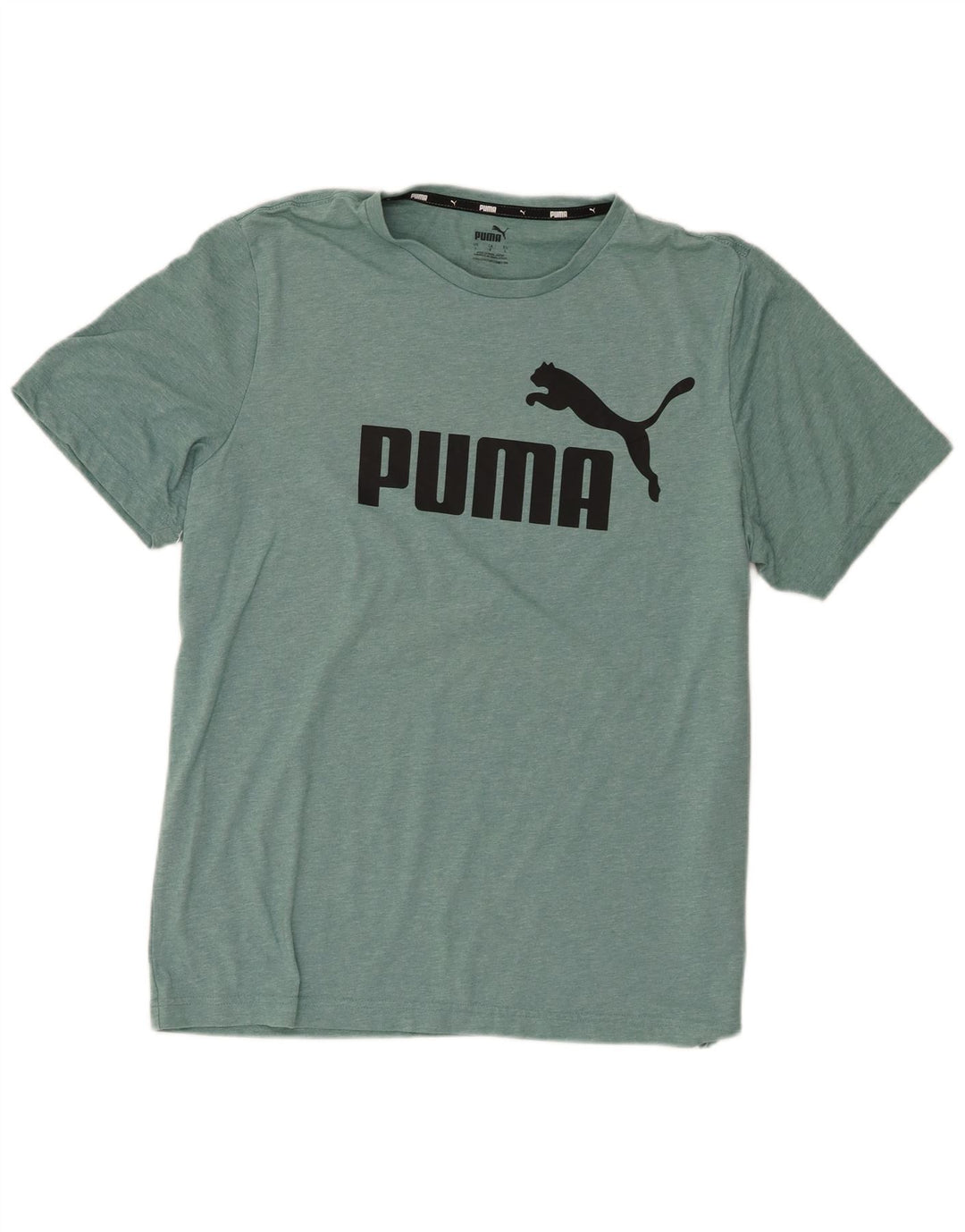 Puma Herre grafisk T-shirt Top Stor Grøn Flecked Polyester