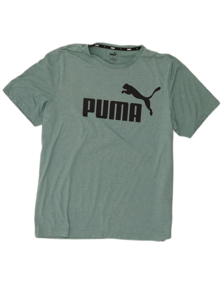 Puma Herre grafisk T-shirt Top Stor Grøn Flecked Polyester