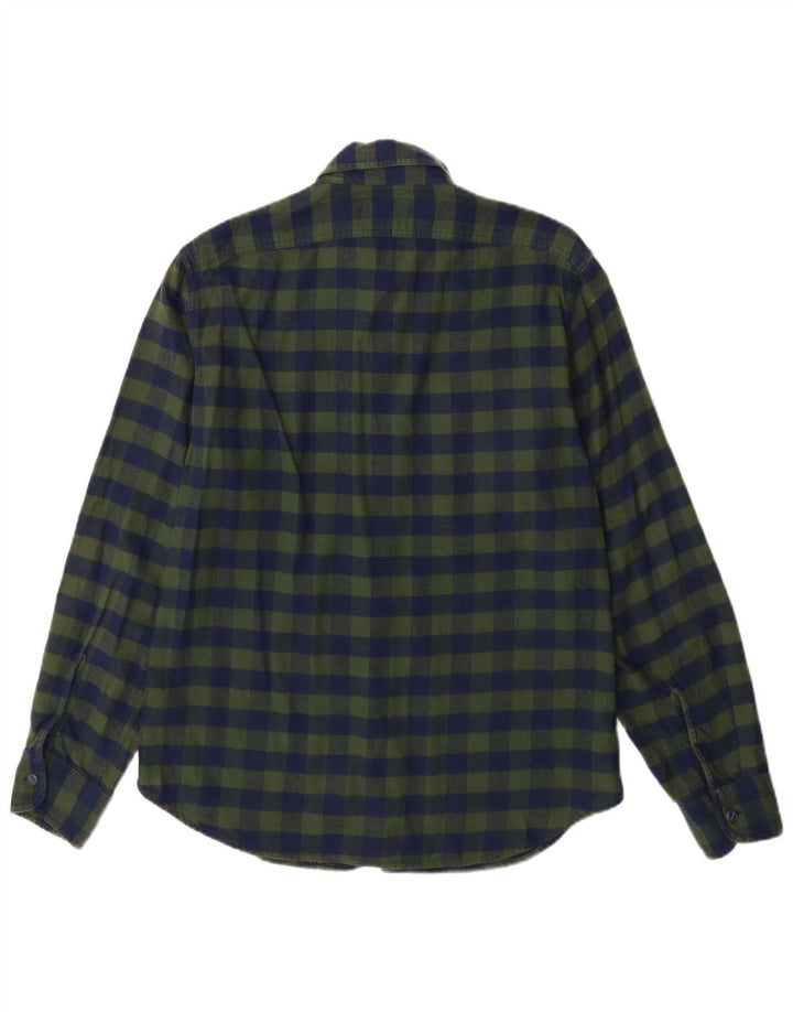 J. Crew Herre Flanelskjorte Medium Blå Ternet Bomuld
