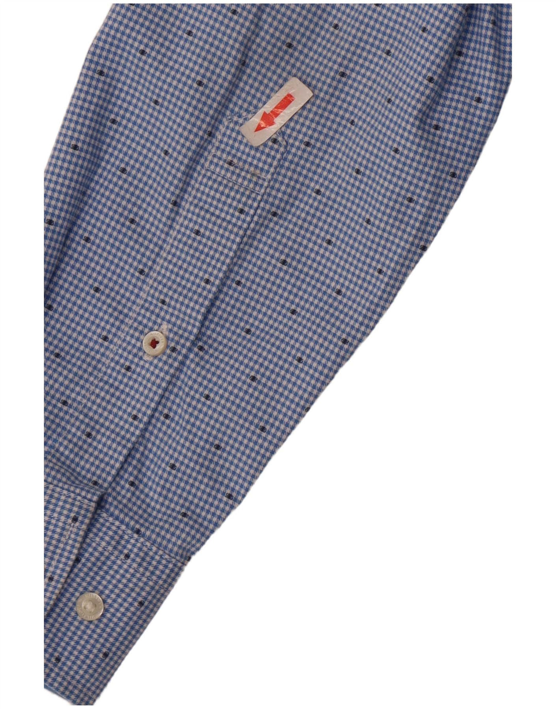 Tommy Hilfiger Herre Slim Fit skjorte Medium Blue Houndstooth Bomuld