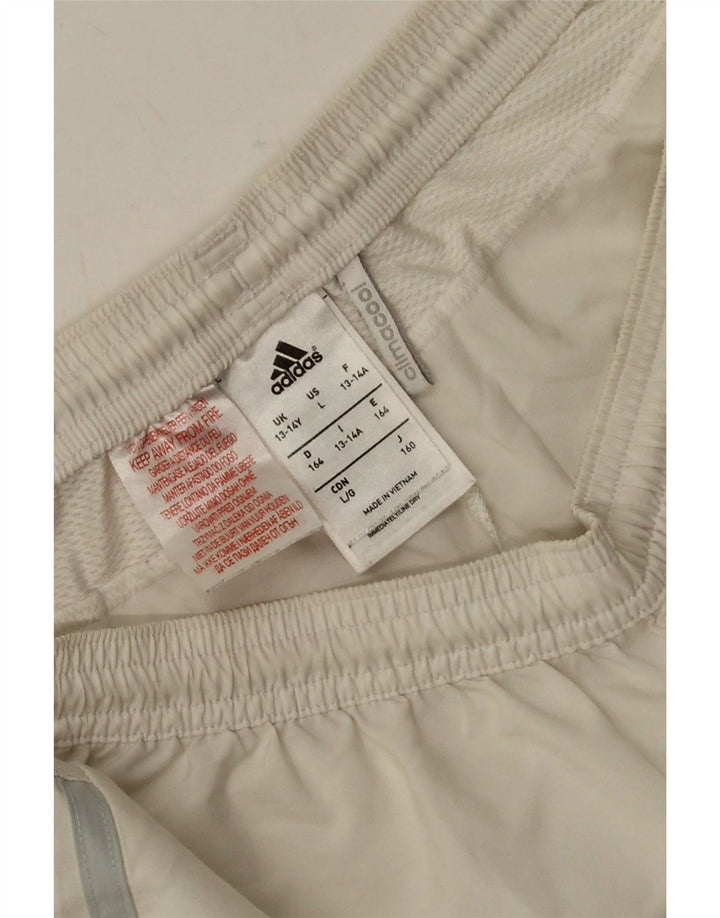 Adidas Boys Climacool Sportsshorts 13-14 År Hvid Polyester