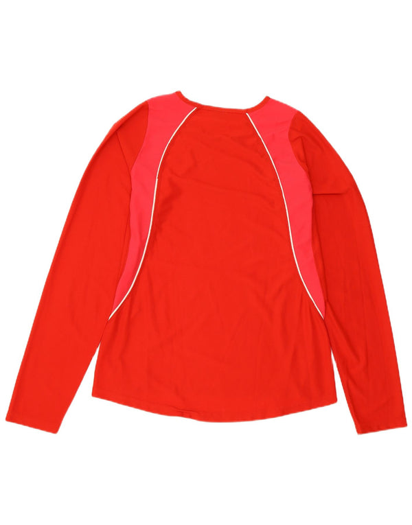 ASICS Dame Top Langærmet UK 10 Lille Rød Colourblock Polyester