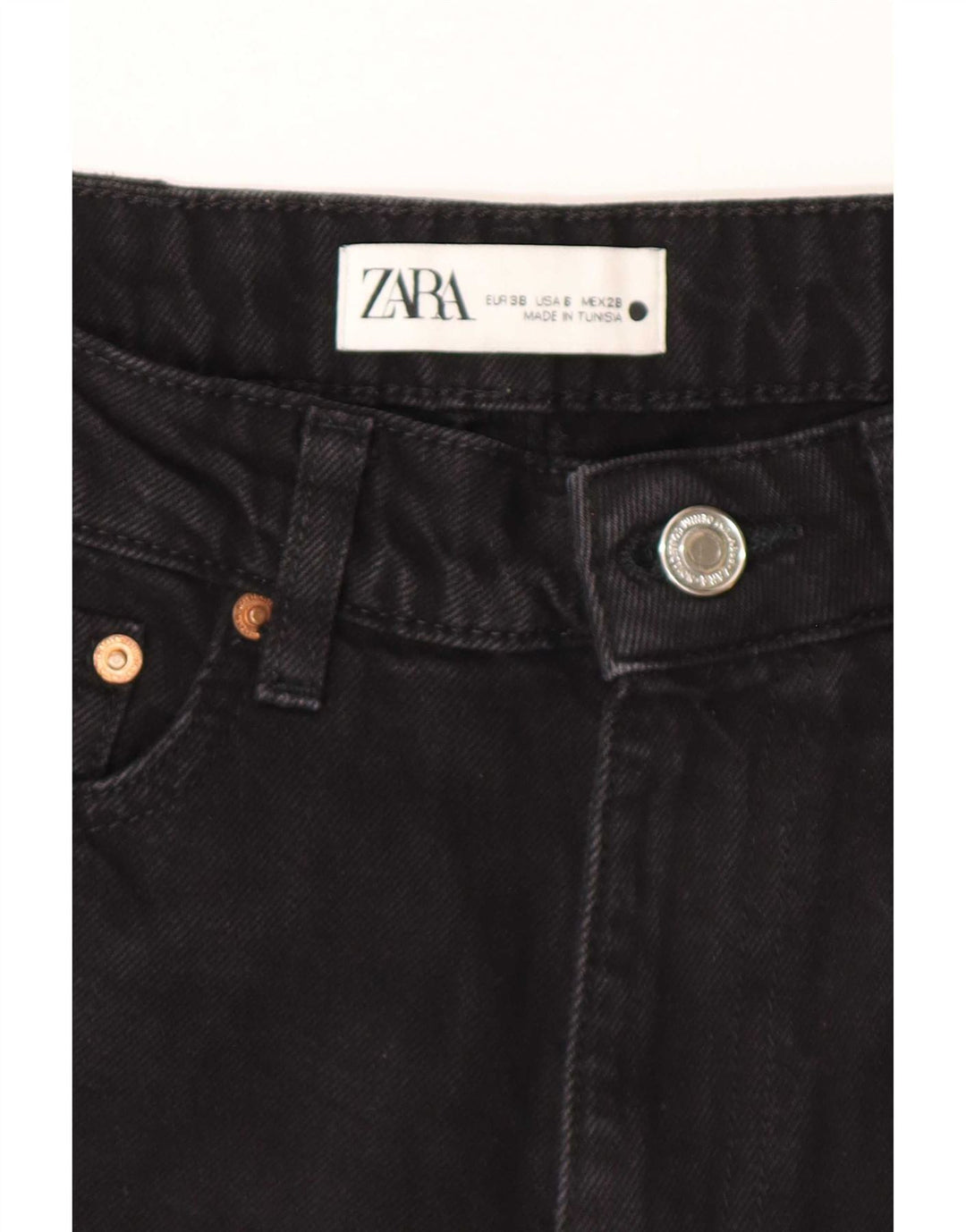 Zara Straight Jeans til kvinder EU 38 Small W28 L25 Sort