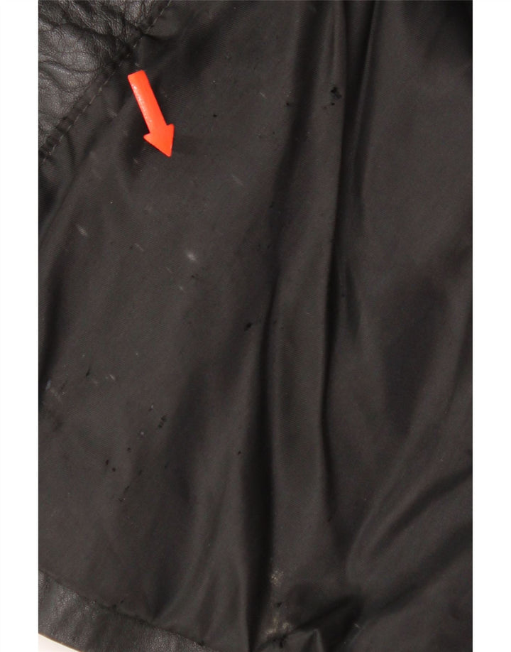 Vintage Herre Læderfrakke UK 38 Medium Sort Læder