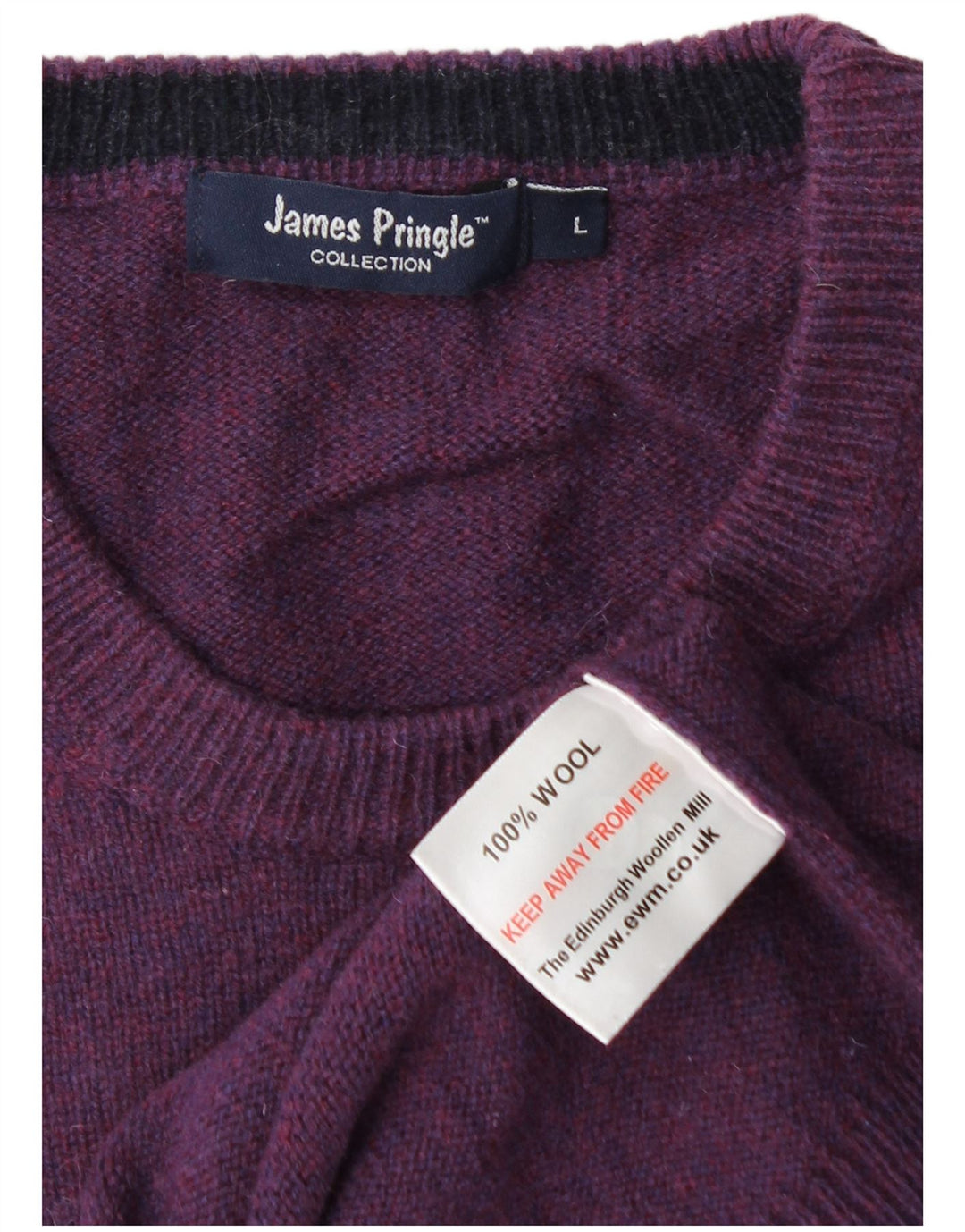 JAMES PRINGLE Herre sweater med rund hals, stor lilla uld