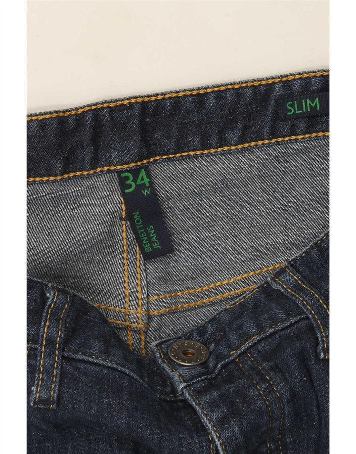 Benetton Dame Slim Jeans W34 L28 Blå