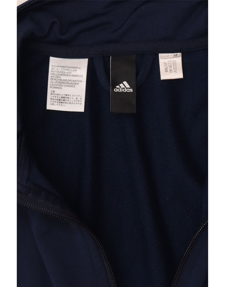 ADIDAS træningsdragt topjakke til kvinder UK 14 Medium Navy Blue