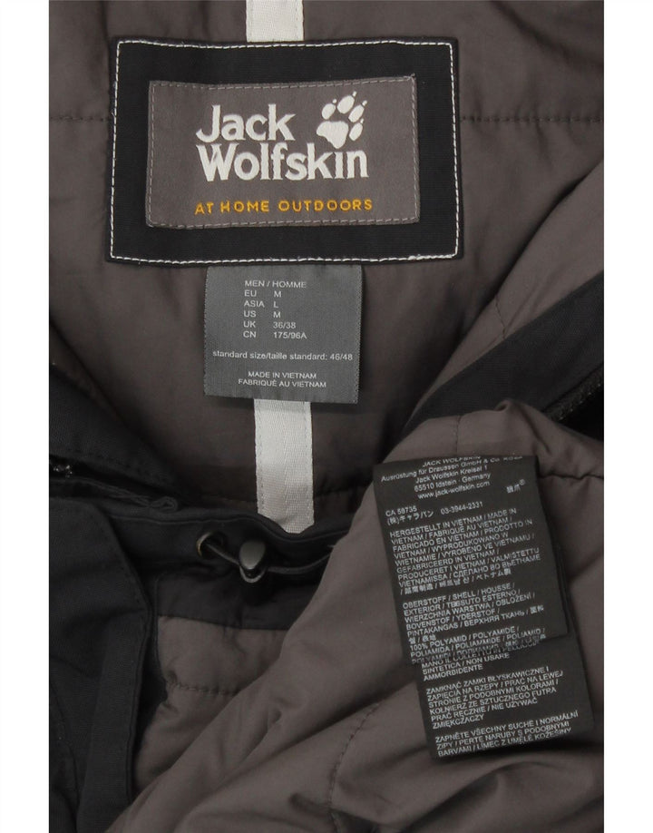 Jack Wolfskin Herre Hooded Windbreaker Coat UK 36/38 Medium Sort Polyamid