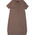 MOSSIMO Womens Short Sleeves Jumper Dress UK 12 Medium Grey Rayon Vintage Mossimo and Second-Hand Mossimo from Messina Hembry 