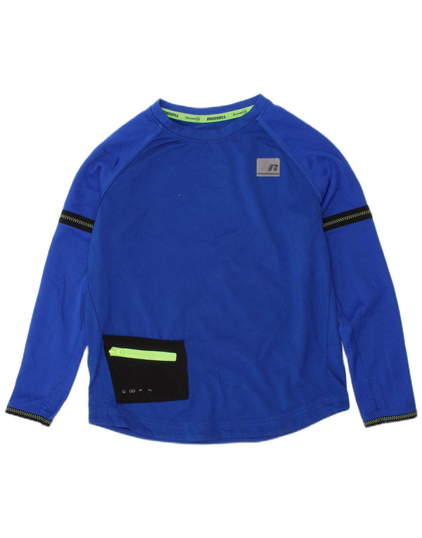 Russell Athletic Boys Top Langærmet 6-7 År Lille Blå Polyester