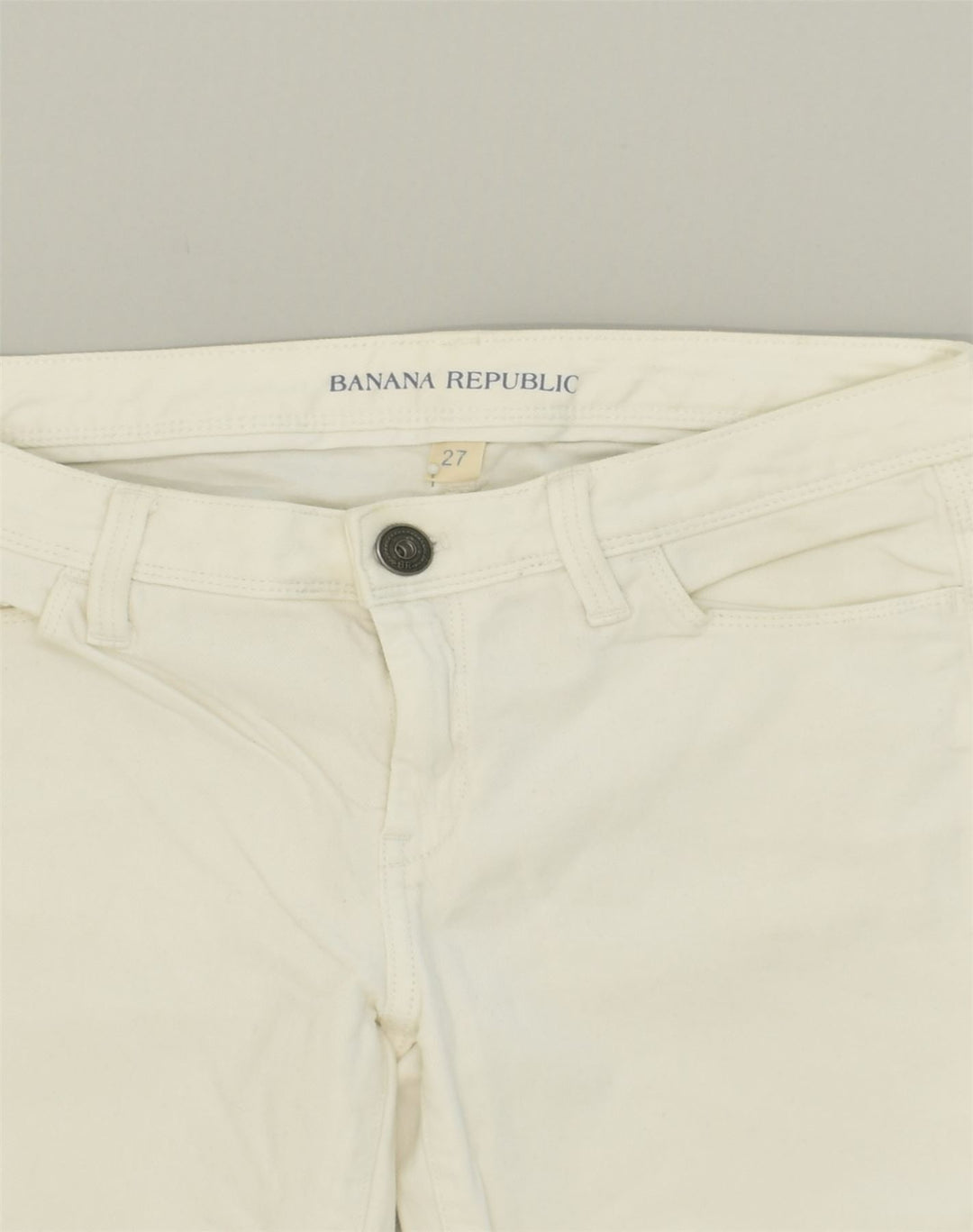 BANANA REPUBLIC Womens Slim Jeans W27 L27 White Cotton | Vintage Banana Republic | Thrift | Second-Hand Banana Republic | Used Clothing | Messina Hembry 