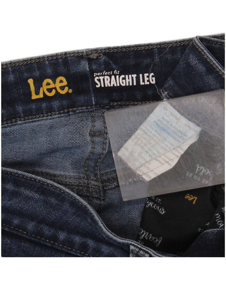 LEE Womens Perfect Fit Straight Jeans W36 L29 Blå Bomuld