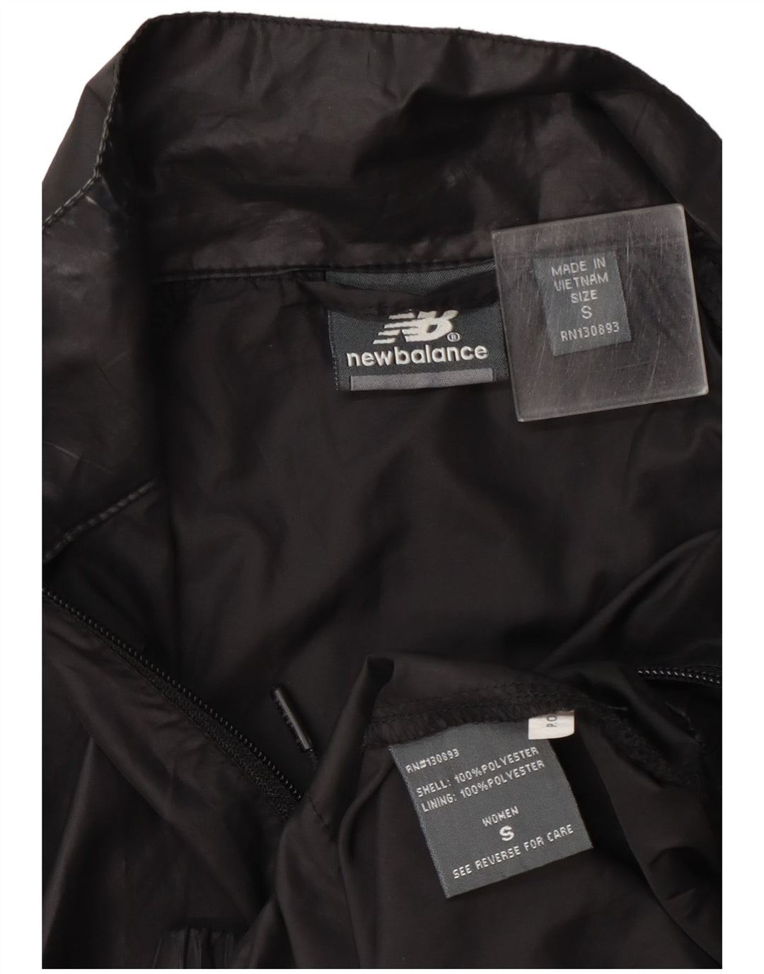 New Balance Dame grafisk træningsdragt topjakke UK 8 Lille sort polyester