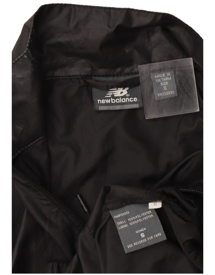 New Balance Dame grafisk træningsdragt topjakke UK 8 Lille sort polyester