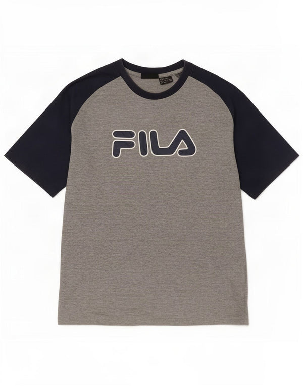 Fila Herre Grafisk T-Shirt Top Lille Grå Colourblock
