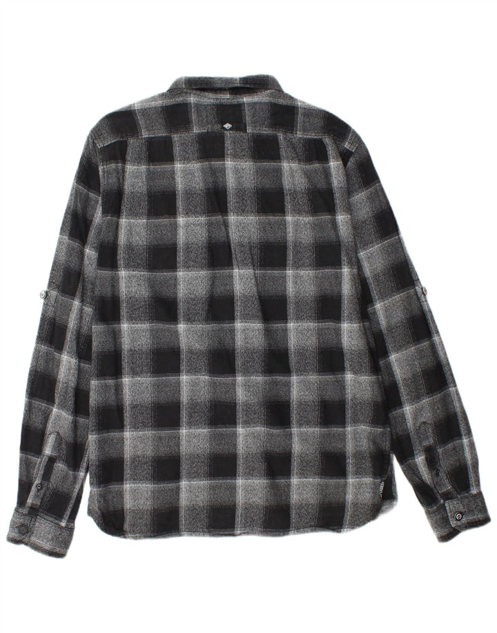 SUPERDRY Flannelskjorte til mænd XL Grå Plaid Bomuld