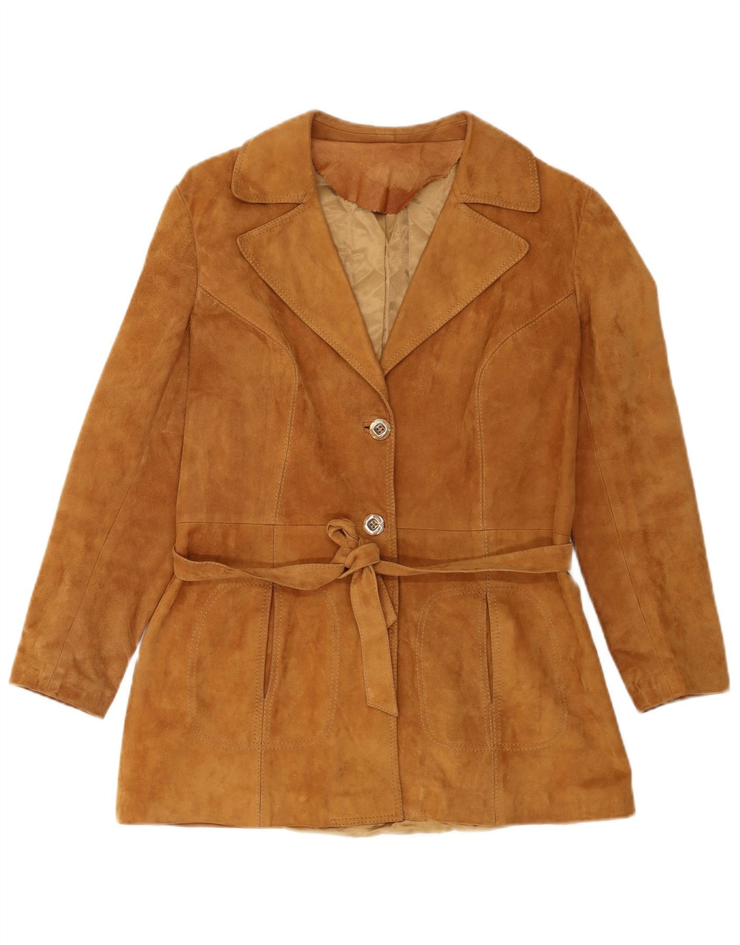 Grand Ford Dame 3-knaps ruskindsblazerjakke IT 46 Large Beige